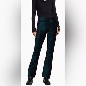 AGOLDE Nico Boot High Rise Bootcut Velvet Pants Emerald Green Size 26 Holiday